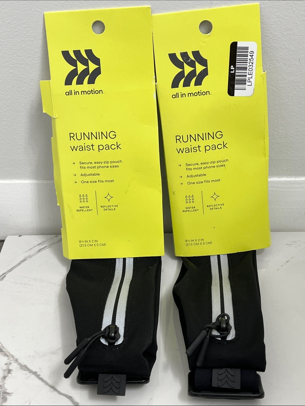 All in Motion reflective running waist pack unisex lot of 2 unisex